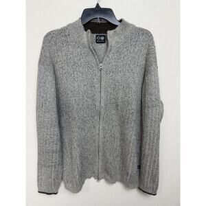 Extreme Gear Men’s Sz L Long Sleeve Full Zip Sweater Gray Classic Preppy